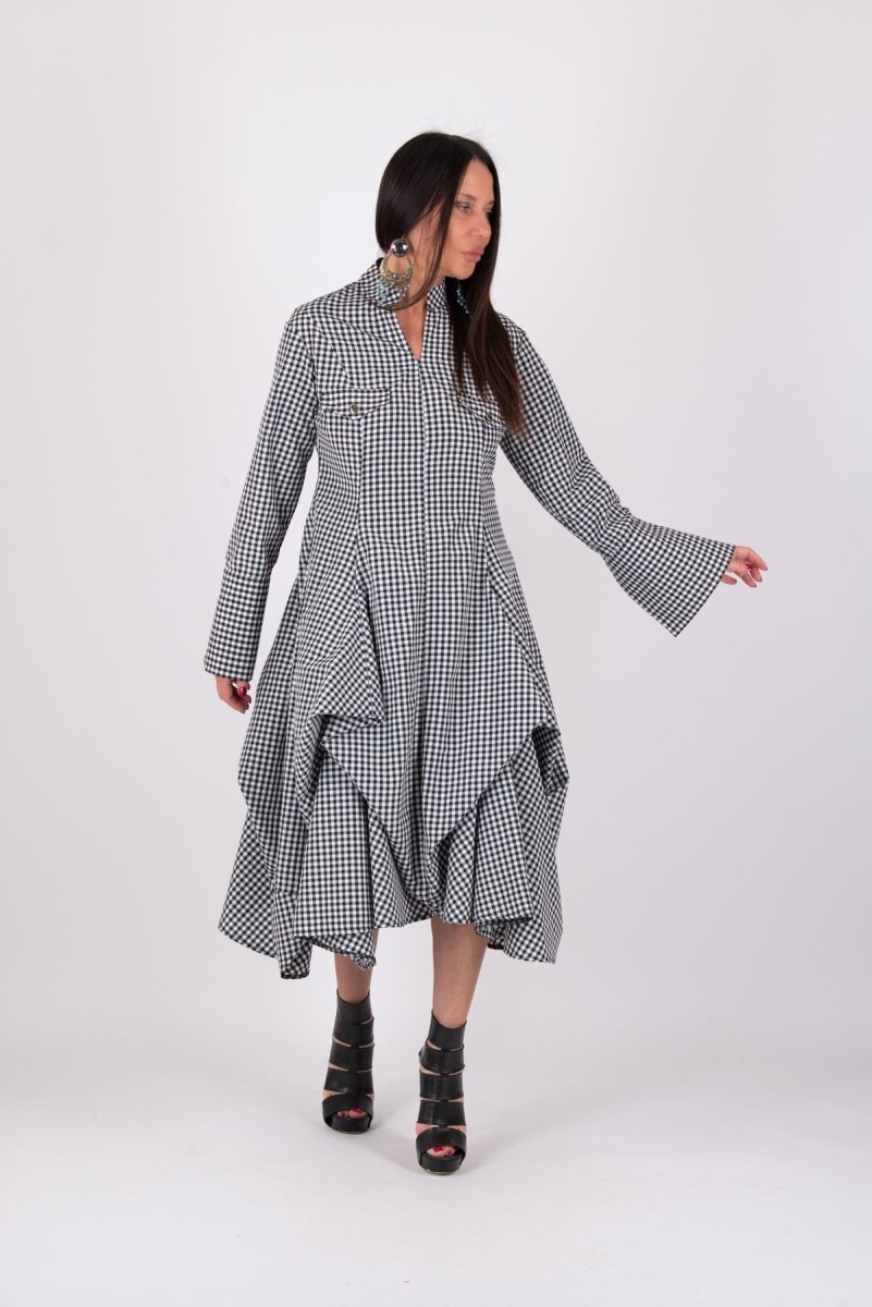 Black White Dress Maria - EUG Fashion
