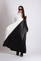 Black White Turtleneck Dress VIVIAN - EUG Fashion
