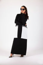 Black colorblock punto milano dress Lena - EUG Fashion
