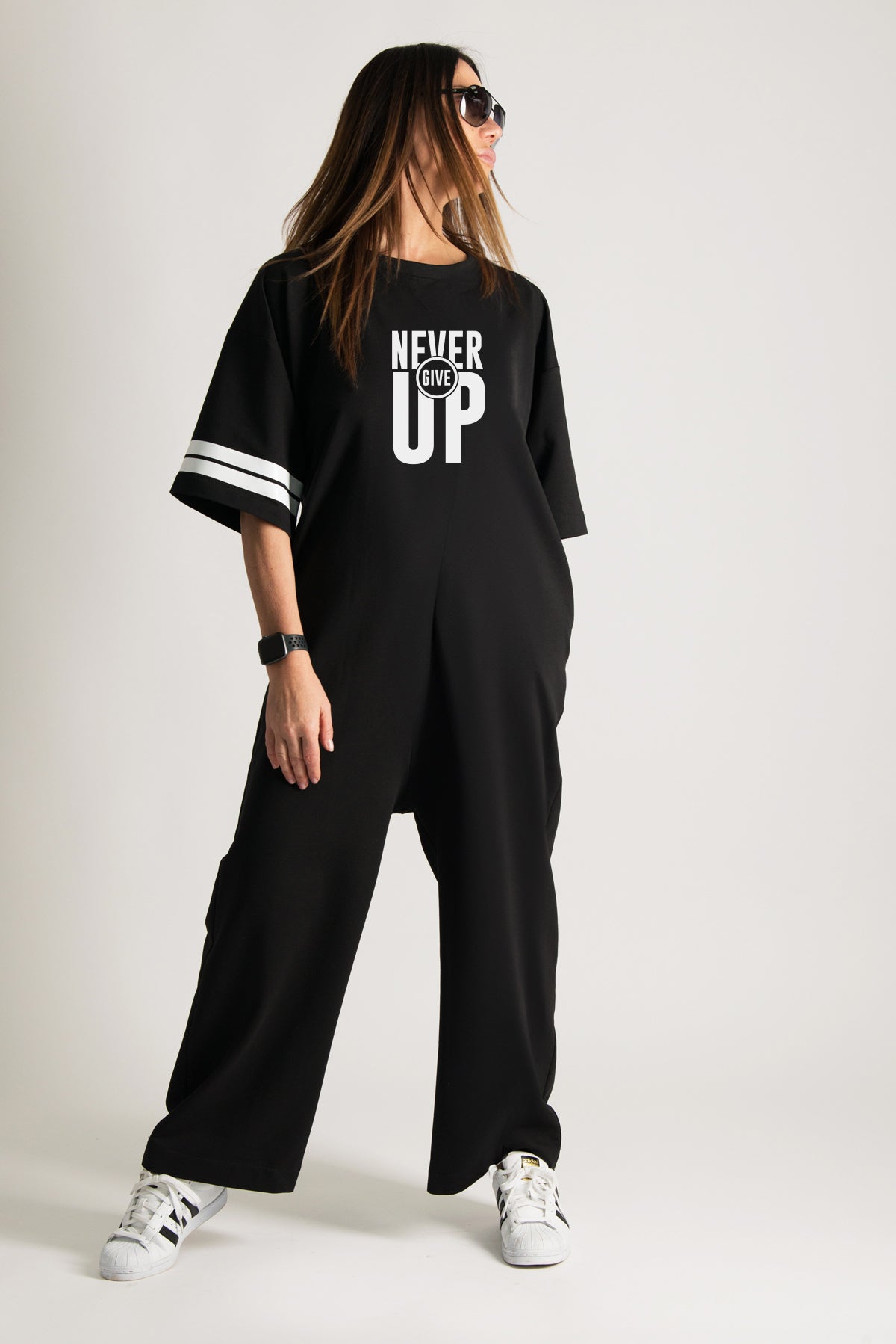 Black Wide Jumpsuit - Adriana