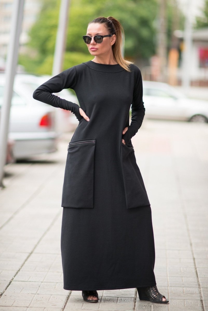 BLACK WITHE Cotton Dress LARA - EUG Fashion