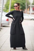 BLACK WITHE Cotton Dress LARA - EUG Fashion