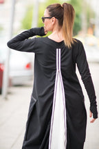 BLACK WITHE Cotton Dress LARA - EUG Fashion