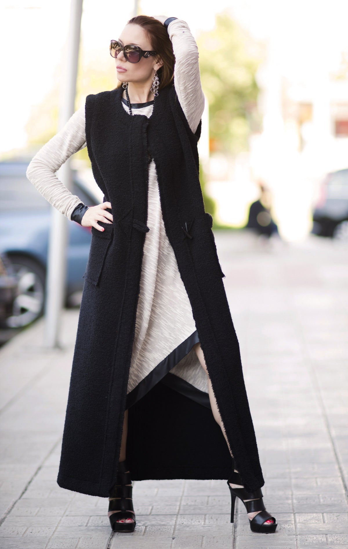 Sleeveless Long Vest IRENE EugFashion 