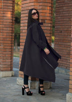 Black Wool Women Coat FEDERICA BF - EUG Fashion