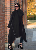 Black Wool Women Coat FEDERICA BF - EUG Fashion