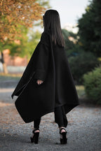 Black Wool Women Coat FEDERICA BF - EUG Fashion
