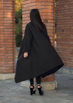 Black Wool Women Coat FEDERICA BF - EUG Fashion
