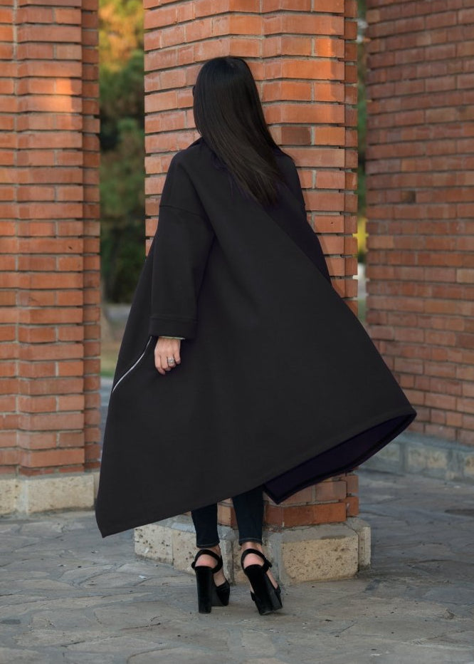 Black Wool Women Coat FEDERICA BF - EUG Fashion
