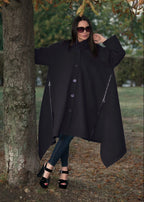 Black Wool Women Coat FEDERICA BF - EUG Fashion