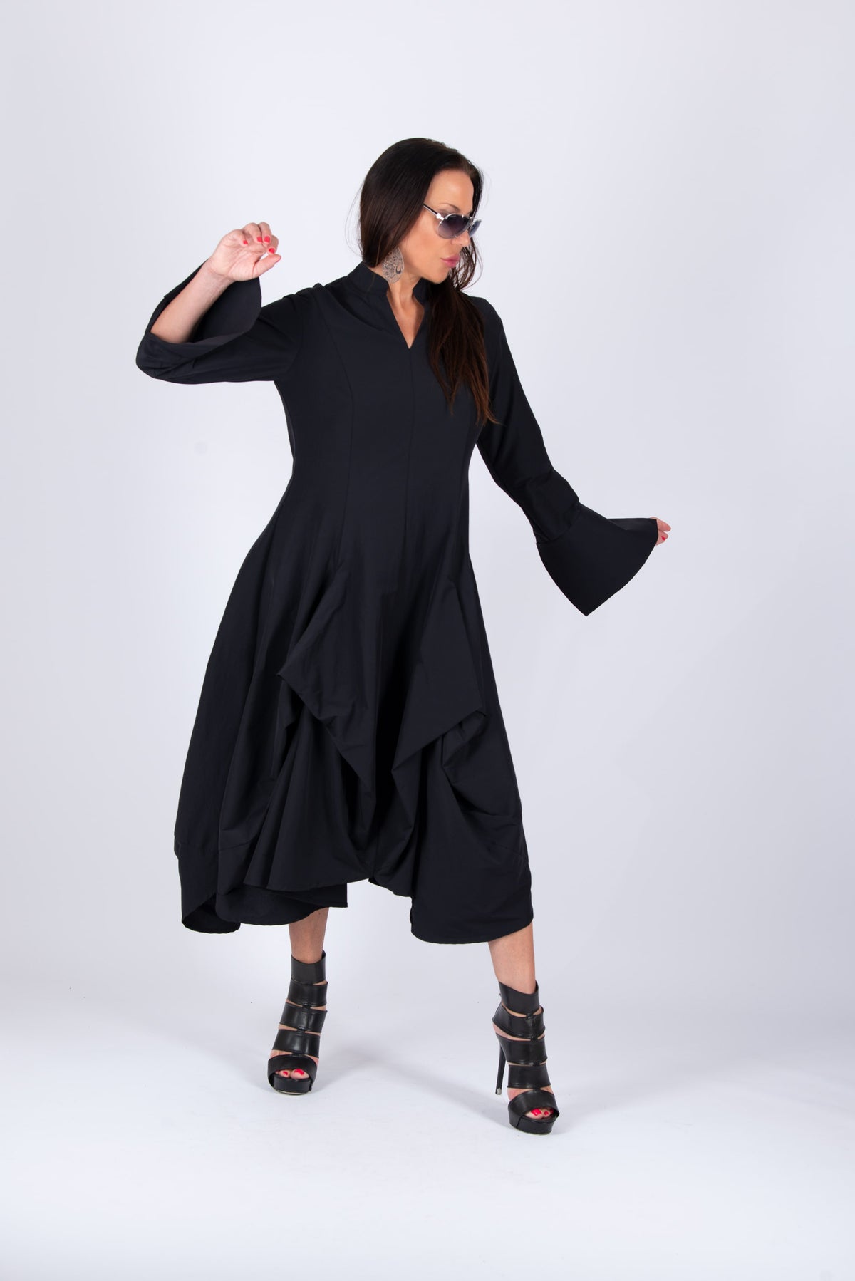 elegant cotton dress #black