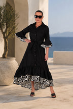 elegant linen dress #black
