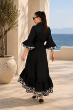 elegant linen dress #black