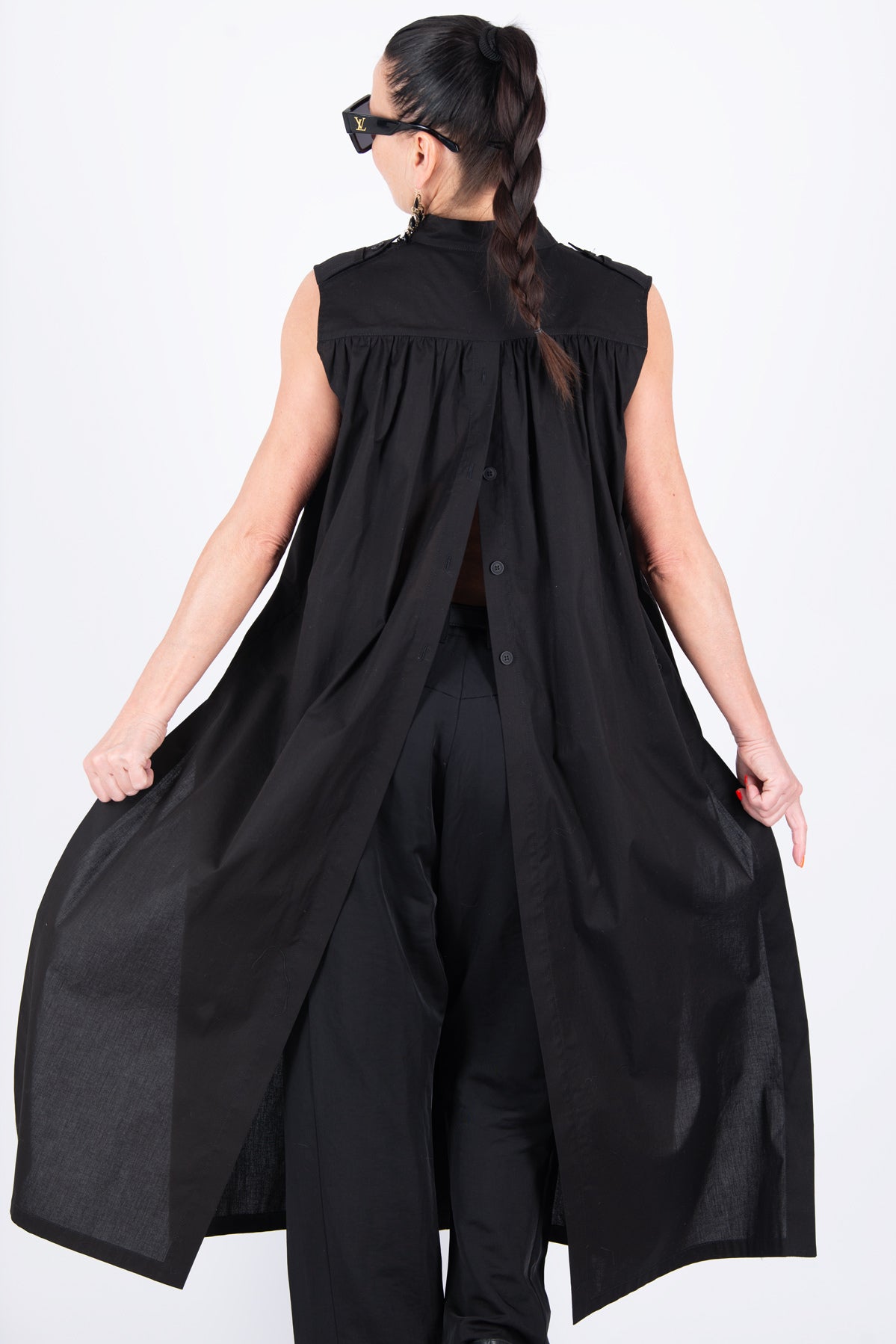 Long cotton shirt  - EUG fashion #black