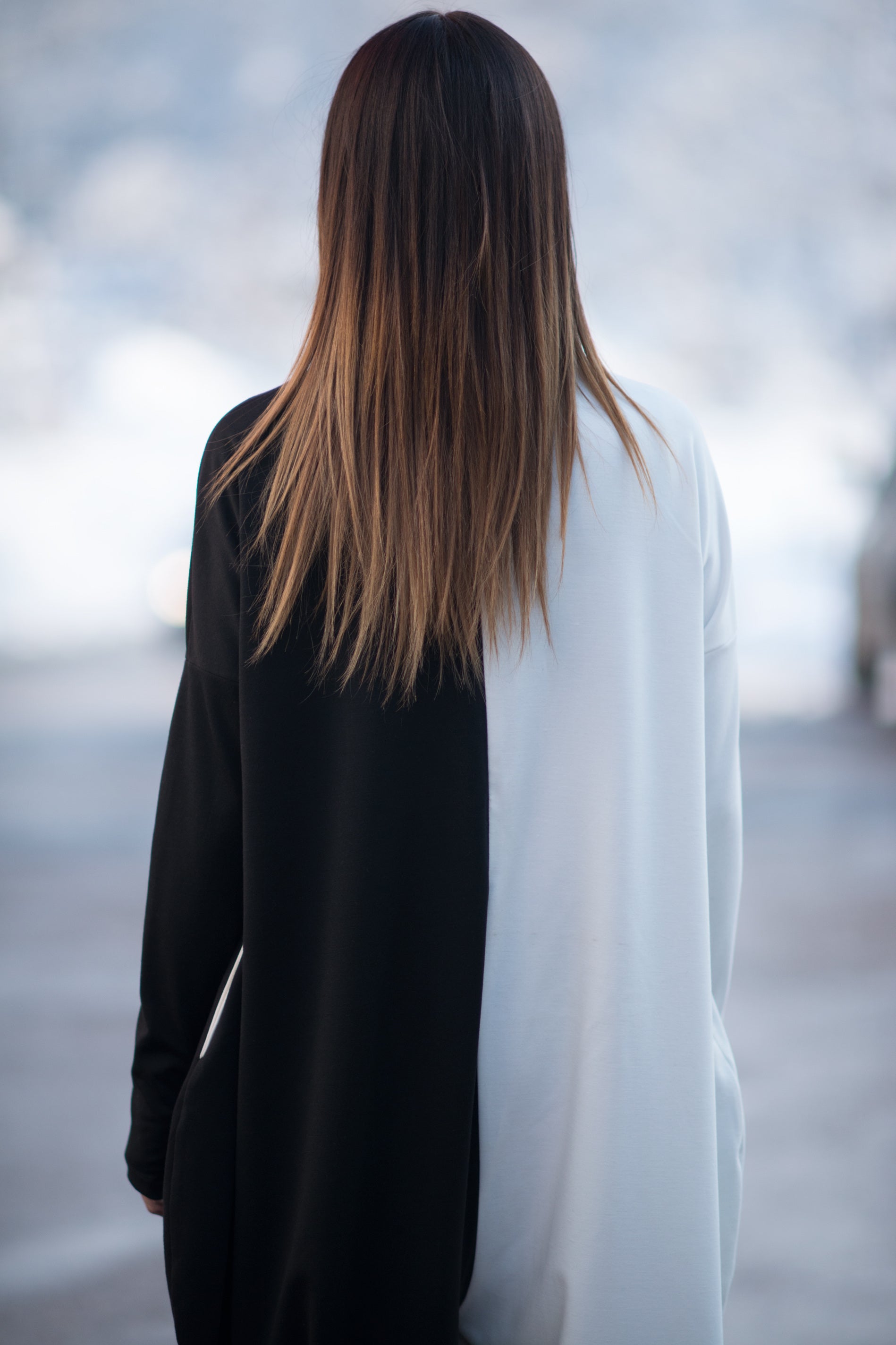 Black and white wide cotton winter jumpsuit - EUG fashion #black-white