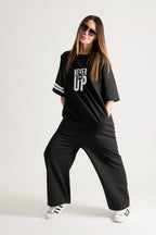 Black Wide Jumpsuit - Adriana