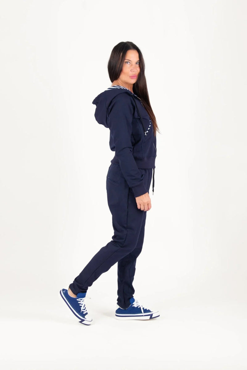 Blue Hooded Tracksuit EMILY - EUG Fashion