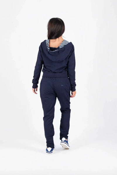 Blue Hooded Zipper Sweatshirt EMILY - EUG Fashion EugFashion 