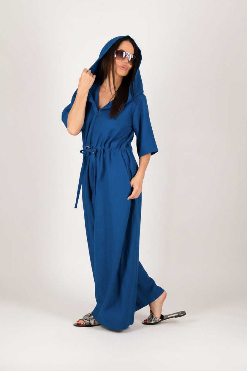 Linen Hooded Jumpsuit REGINA