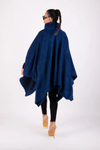 Blue Knitted Poncho EVA - EUG Fashion