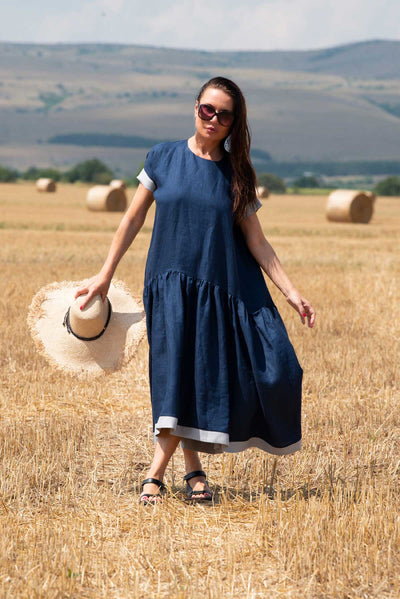 Linen Flounces Dress BRIANNA EugFashion 