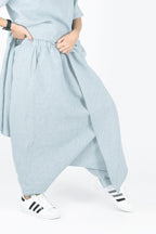 wide linen set - eug fashion #light-blue