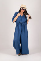 Linen Hooded Jumpsuit REGINA