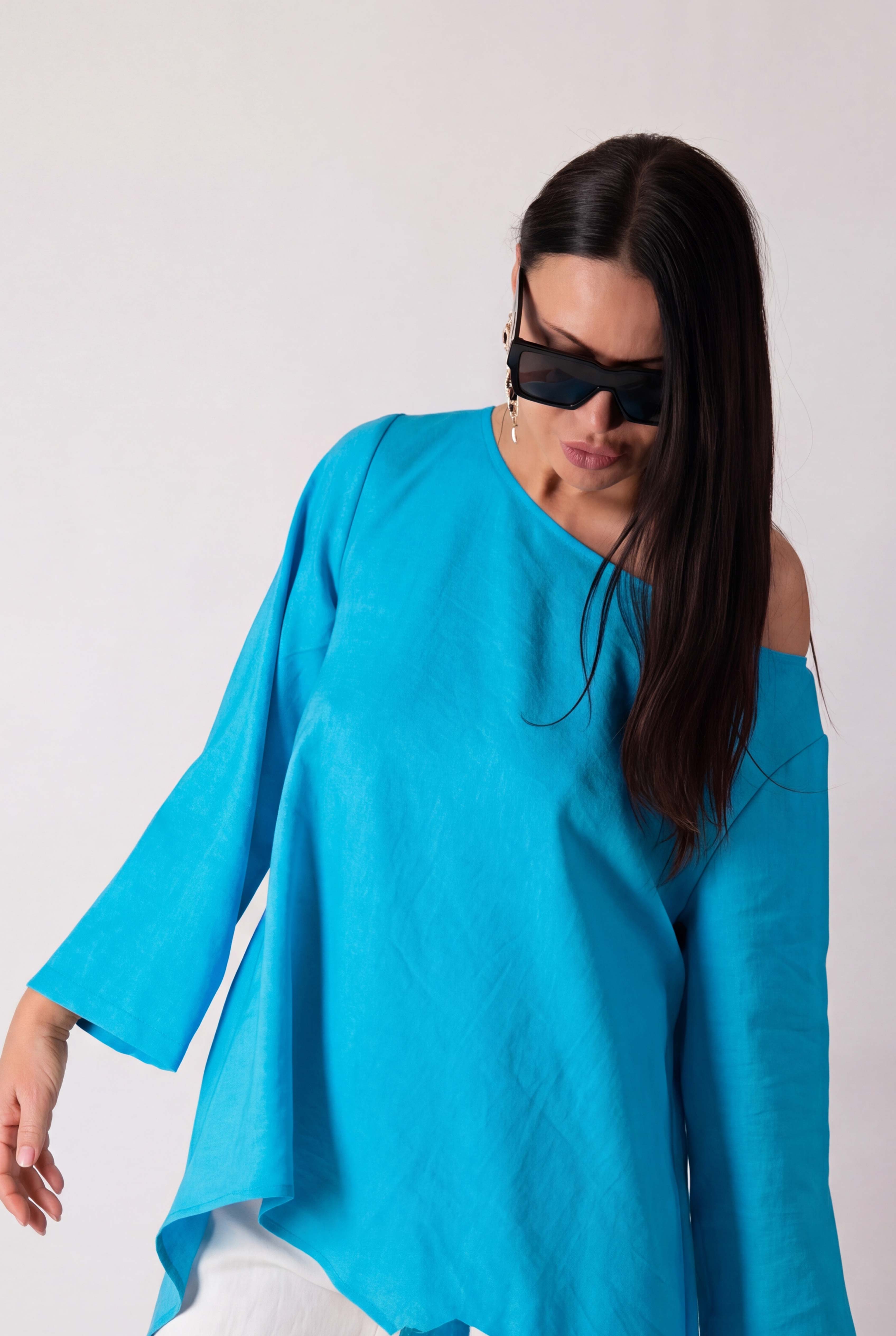 Green Linen Top JESIKA