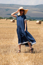 blue-linen-dress - EUG fashion #dark-blue