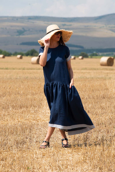 Linen Flounces Dress BRIANNA EugFashion 