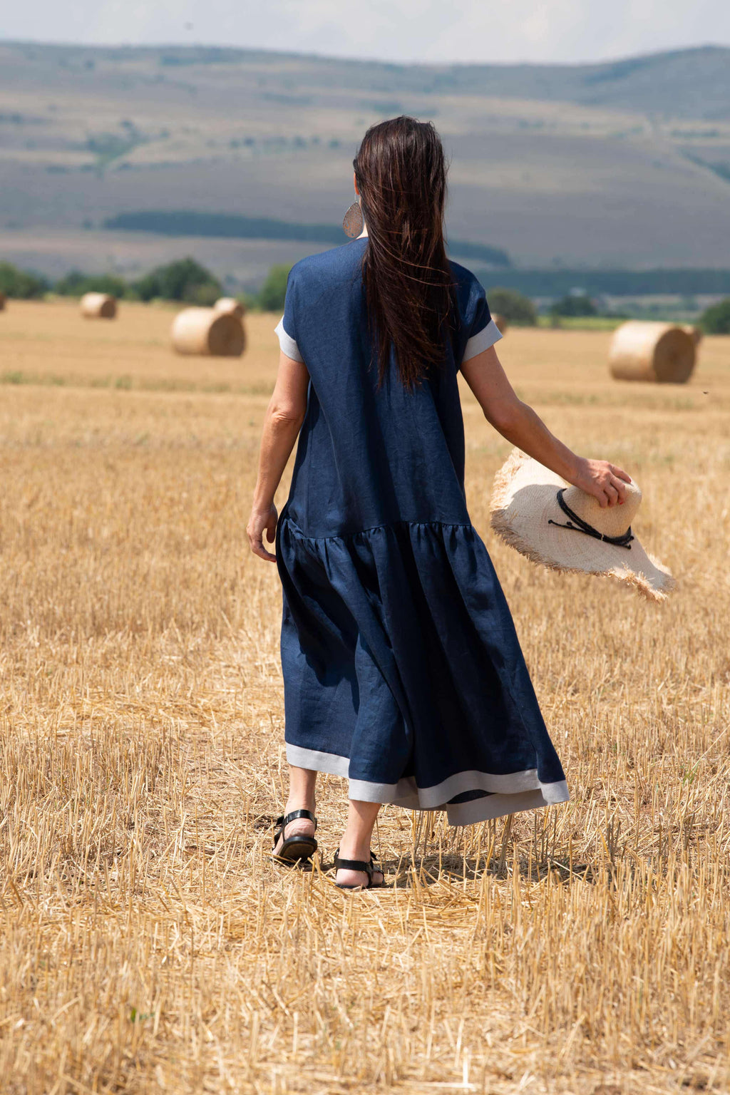 blue-linen-dress - EUG fashion #dark-blue