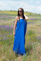 Blue Off Shoulders Jumpsuit TALIA - EUG Fashion