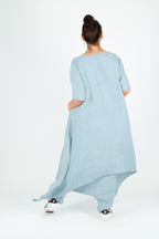 wide linen set - eug fashion #light-blue
