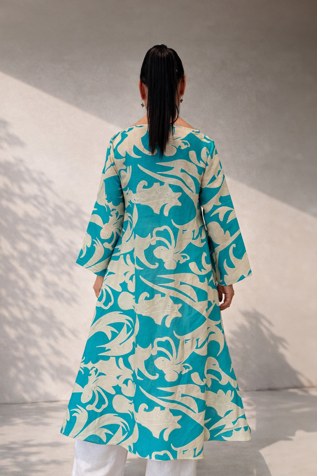 Linen woman wide set #blue