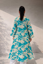 Linen woman wide set #blue