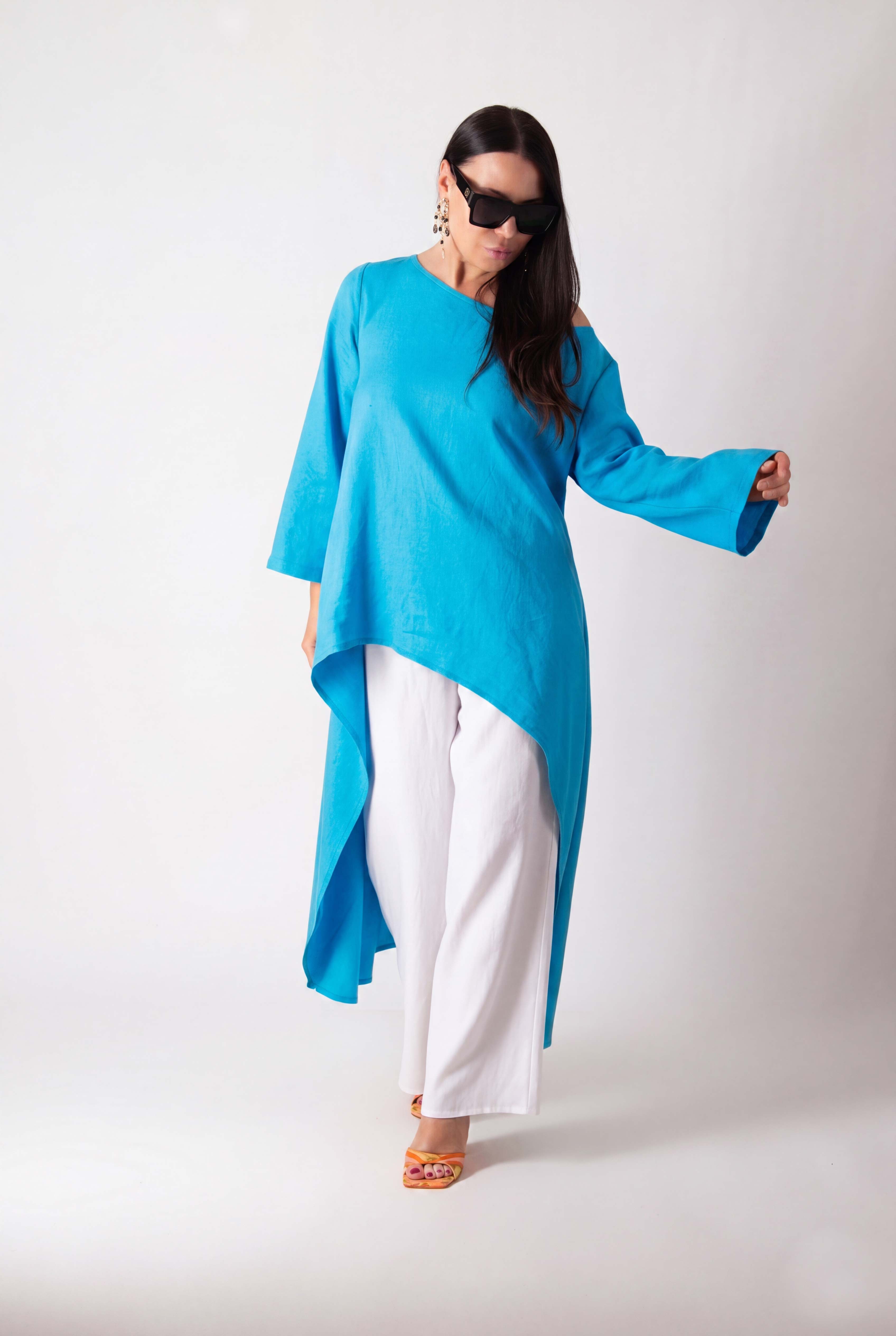 Green Linen Top JESIKA