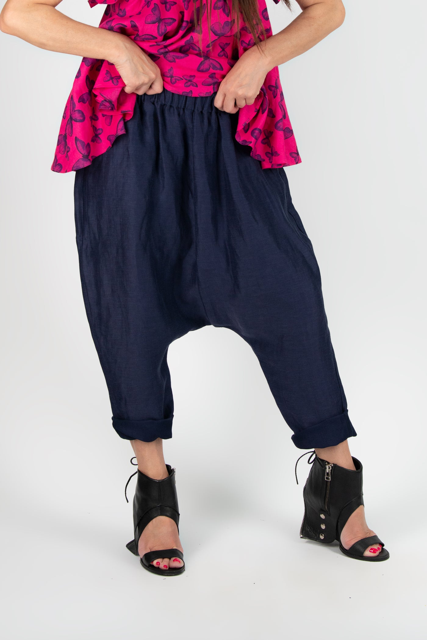 Linen Harem Set Butterfly EugFashion 