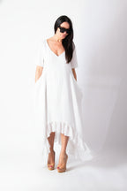Linen Black Dress - Casablanca