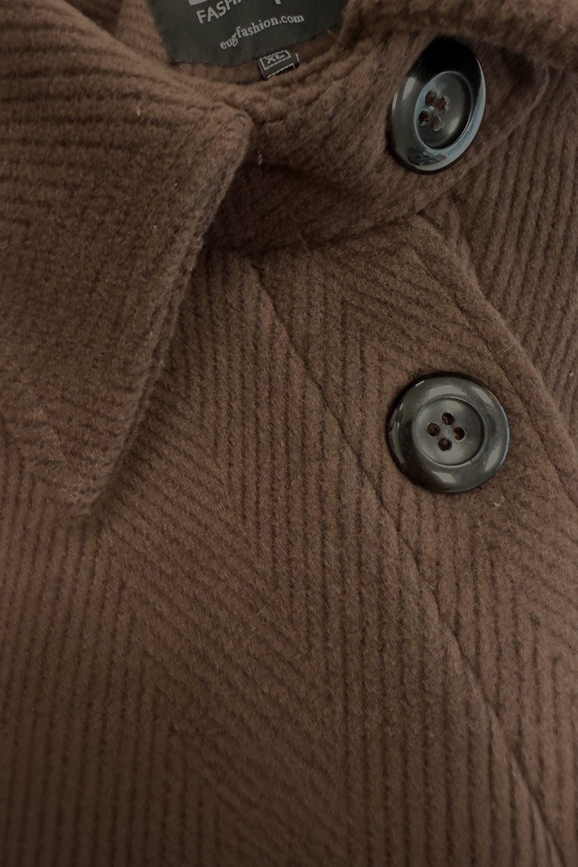 Brown wide cape maxi coat Federica with zip details - EUG Fashion #brown
