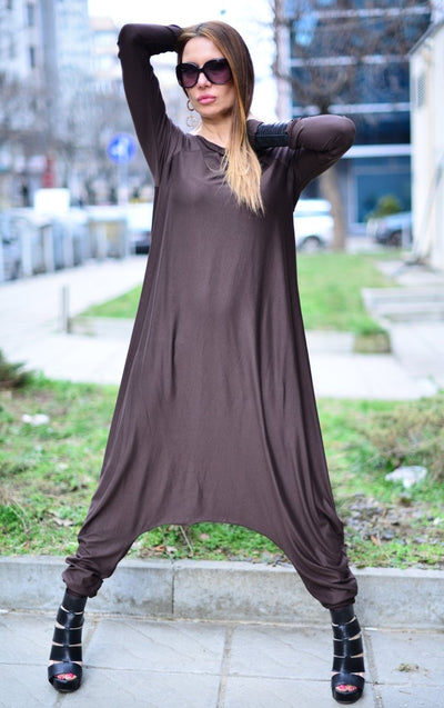 Brown Harem Jumpsuit Marla - EUG Fashion EugFashion 