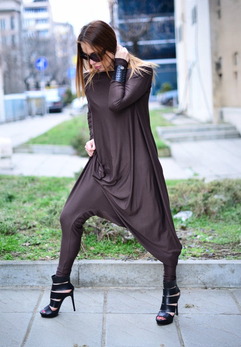 Brown Harem Jumpsuit Marla - EUG Fashion EugFashion 