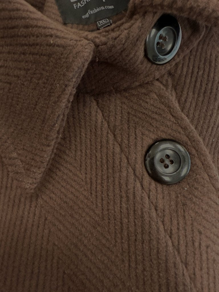 Brown Women Maxi Coat FEDERICA - EUG Fashion