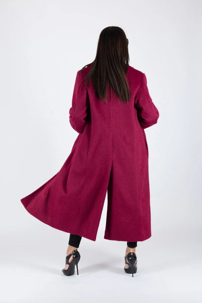 Burgundy Winter Fur Coat ERIN SALE - EUG Fashion EugFashion 