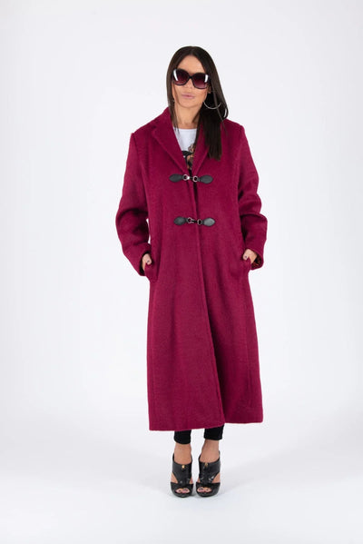 Burgundy Winter Fur Coat ERIN SALE - EUG Fashion EugFashion 