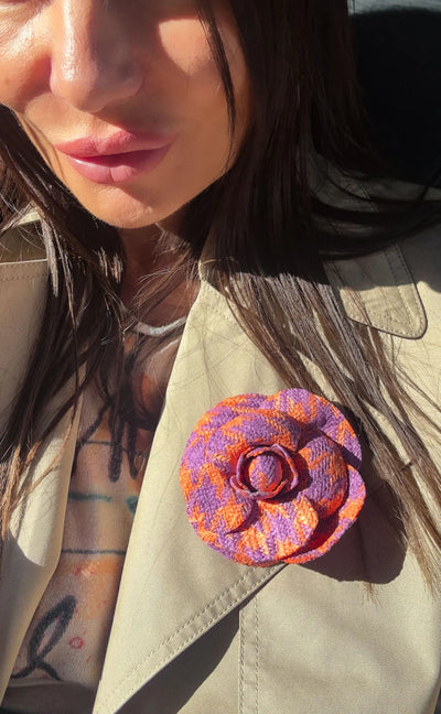 CAMELIA Fabric Rose Flowers brooch - EUG Fashion EugFashion 