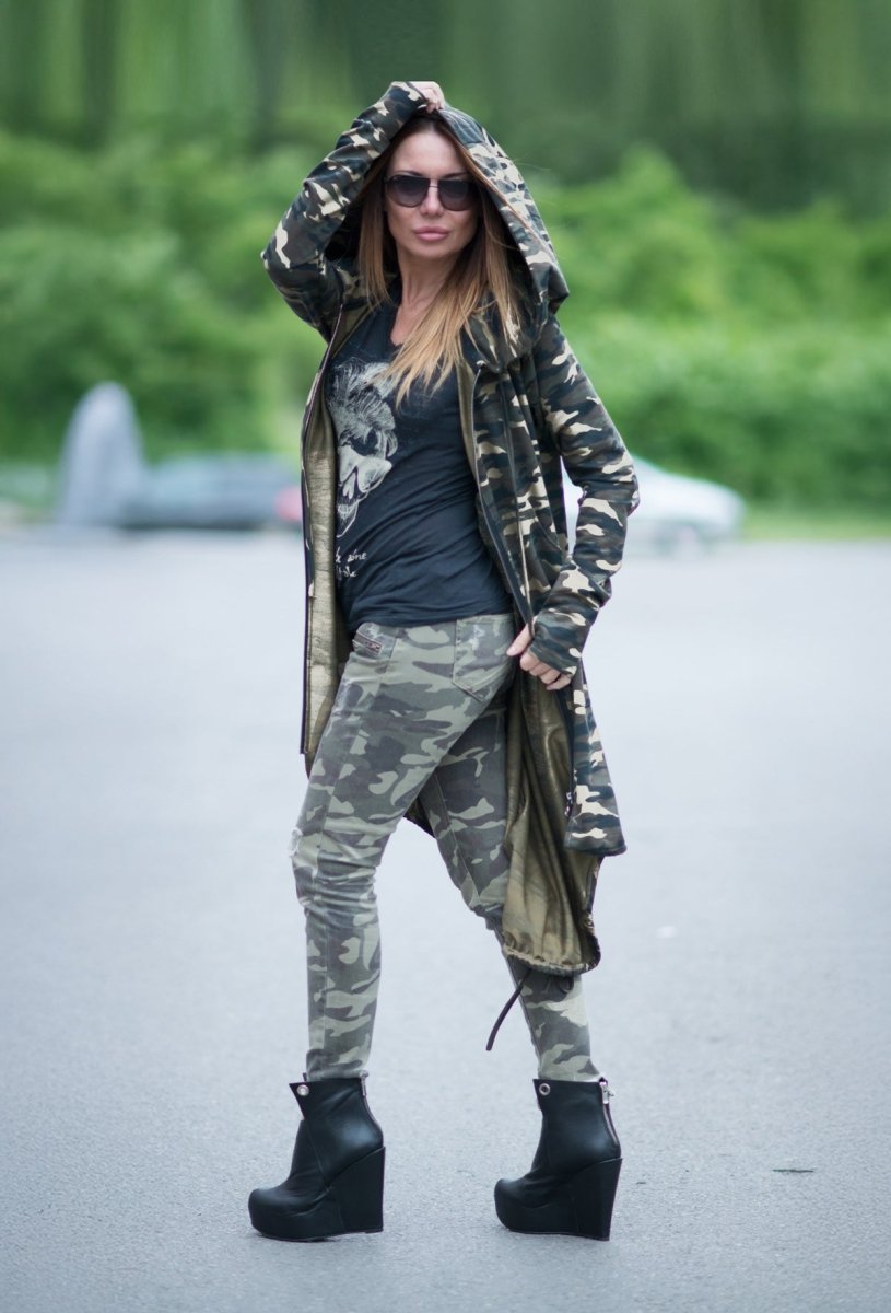 Camouflage Hooded Vest LILY - EUG FASHION