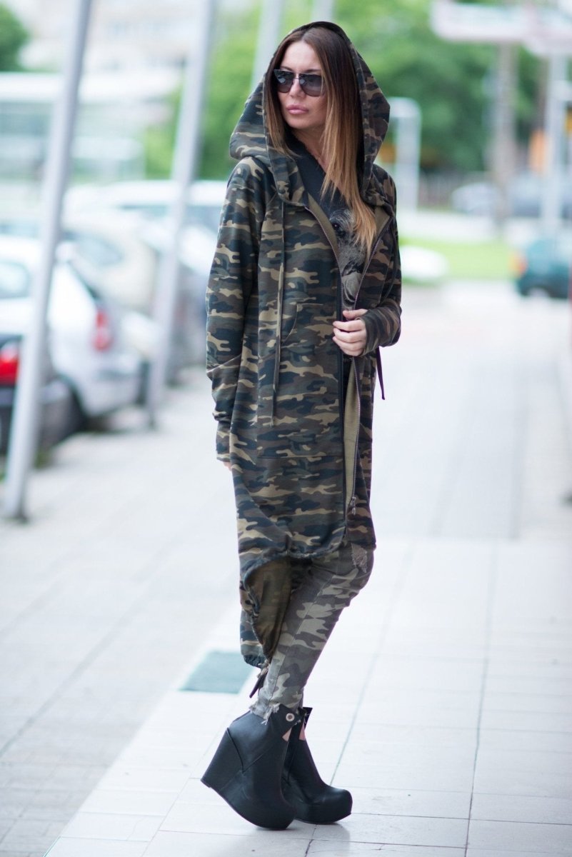 Camouflage Hooded Vest LILY - EUG Fashion