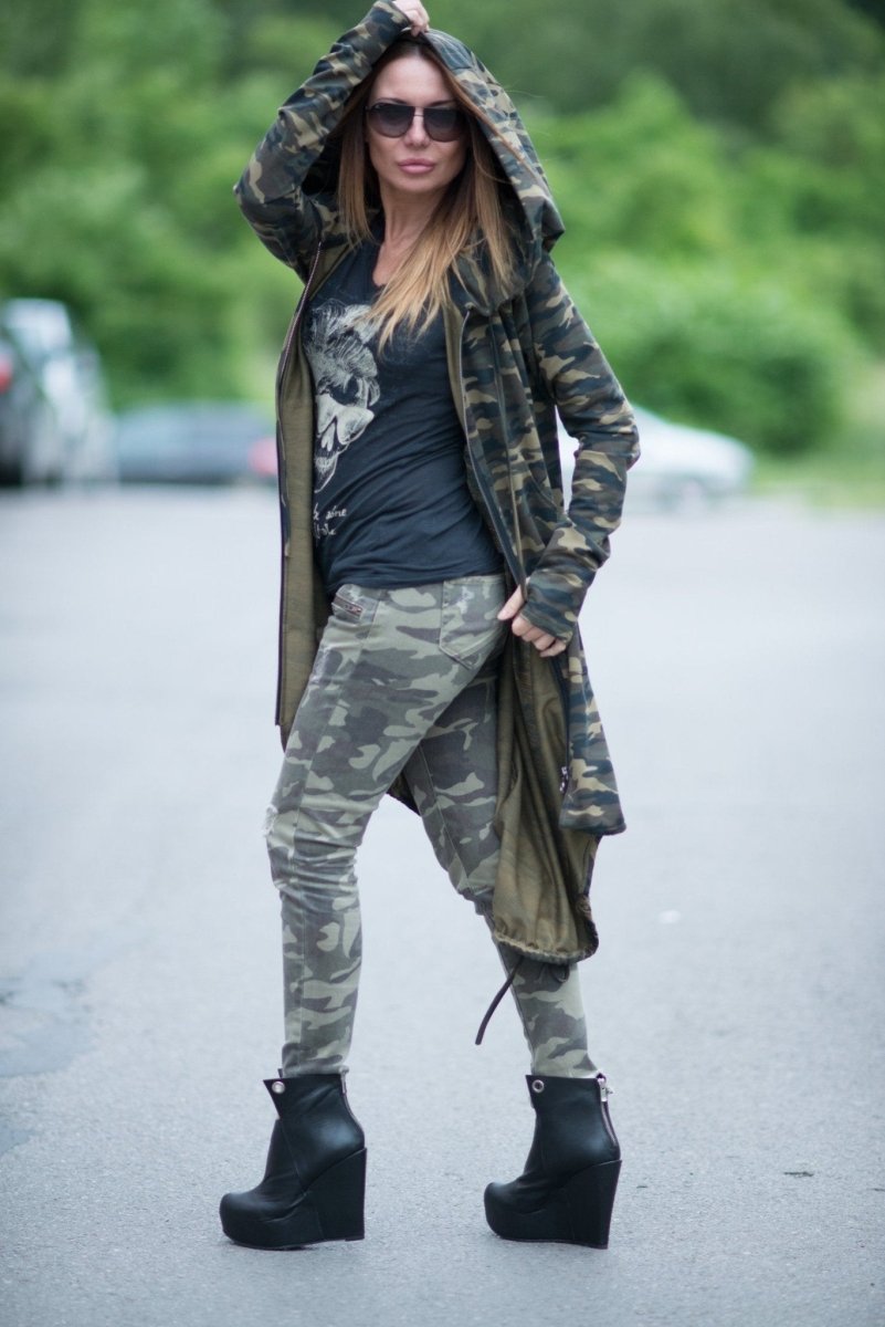Camouflage Hooded Vest LILY - EUG Fashion