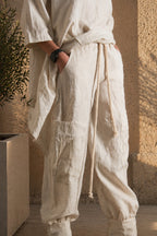 cargo-linen-pants beige color