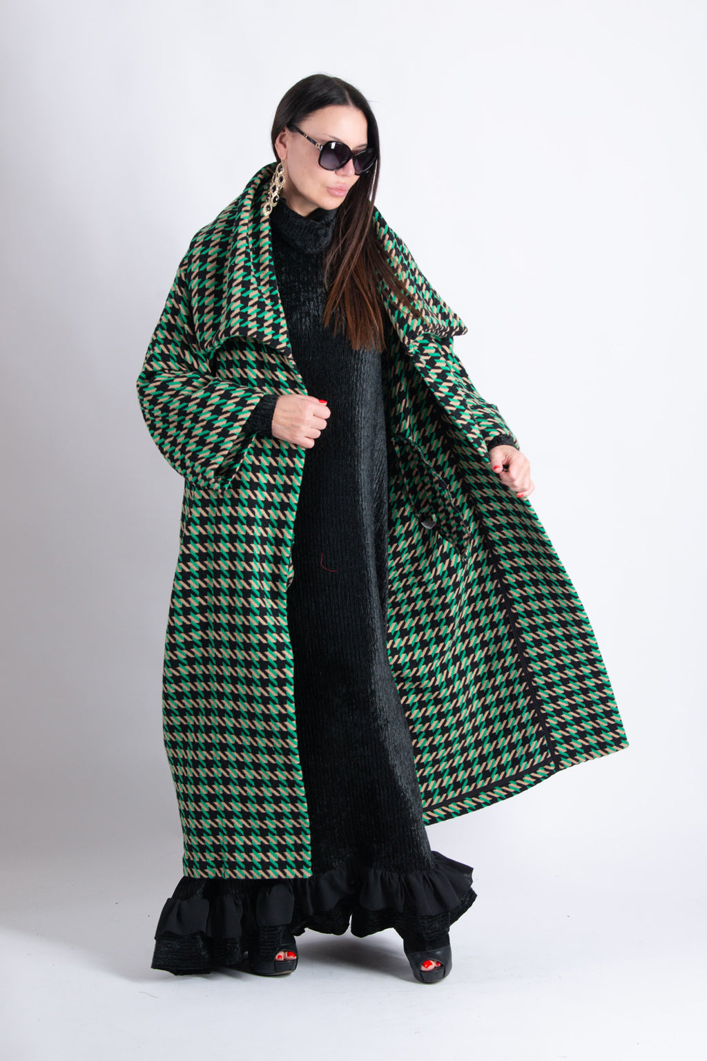 Plaid wool winter loose fit coat - Eug fashion
